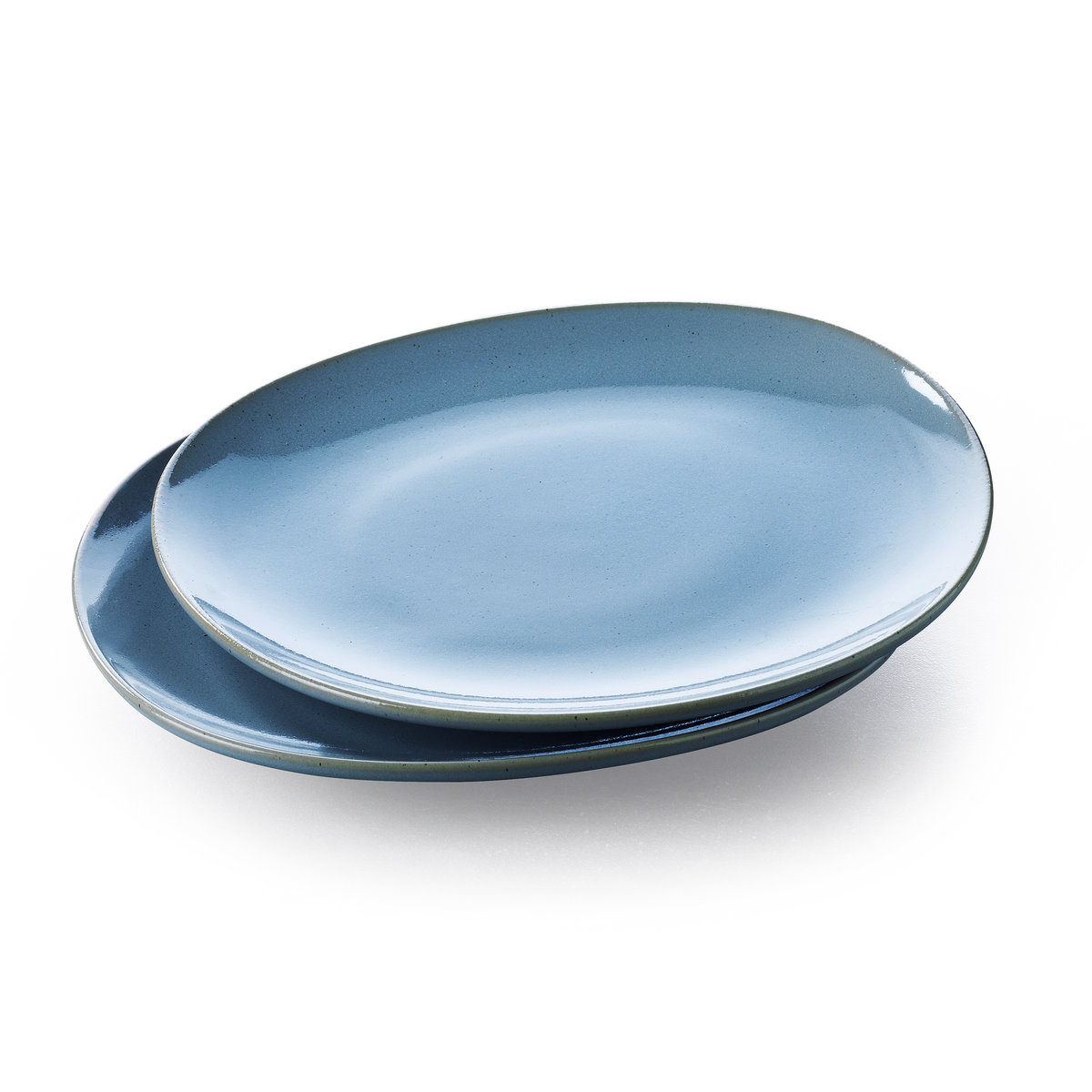Keltum Glazed Stoneware 9 Breakfast and Dessert Plates, Set of 2 | Blue