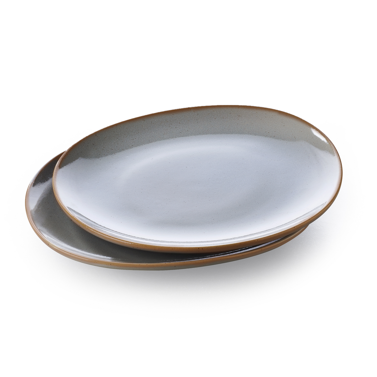 Keltum Glazed Stoneware 11 Dinner Plates, Set of 2 | Brown