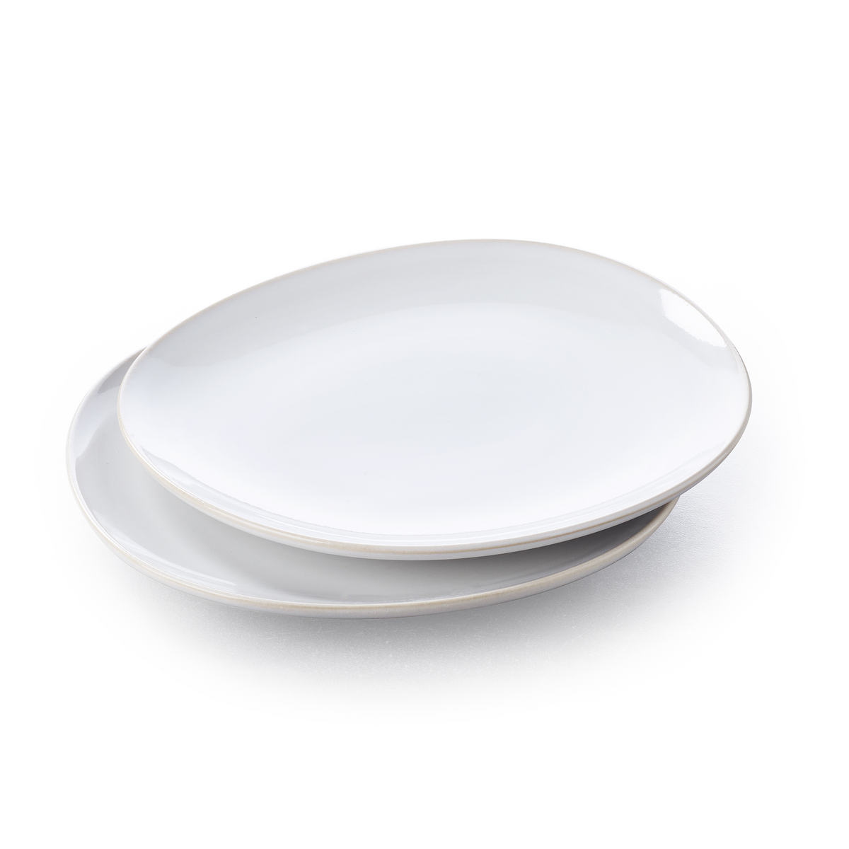 Keltum Glazed Stoneware 9 Breakfast and Dessert Plates, Set of 2 | White