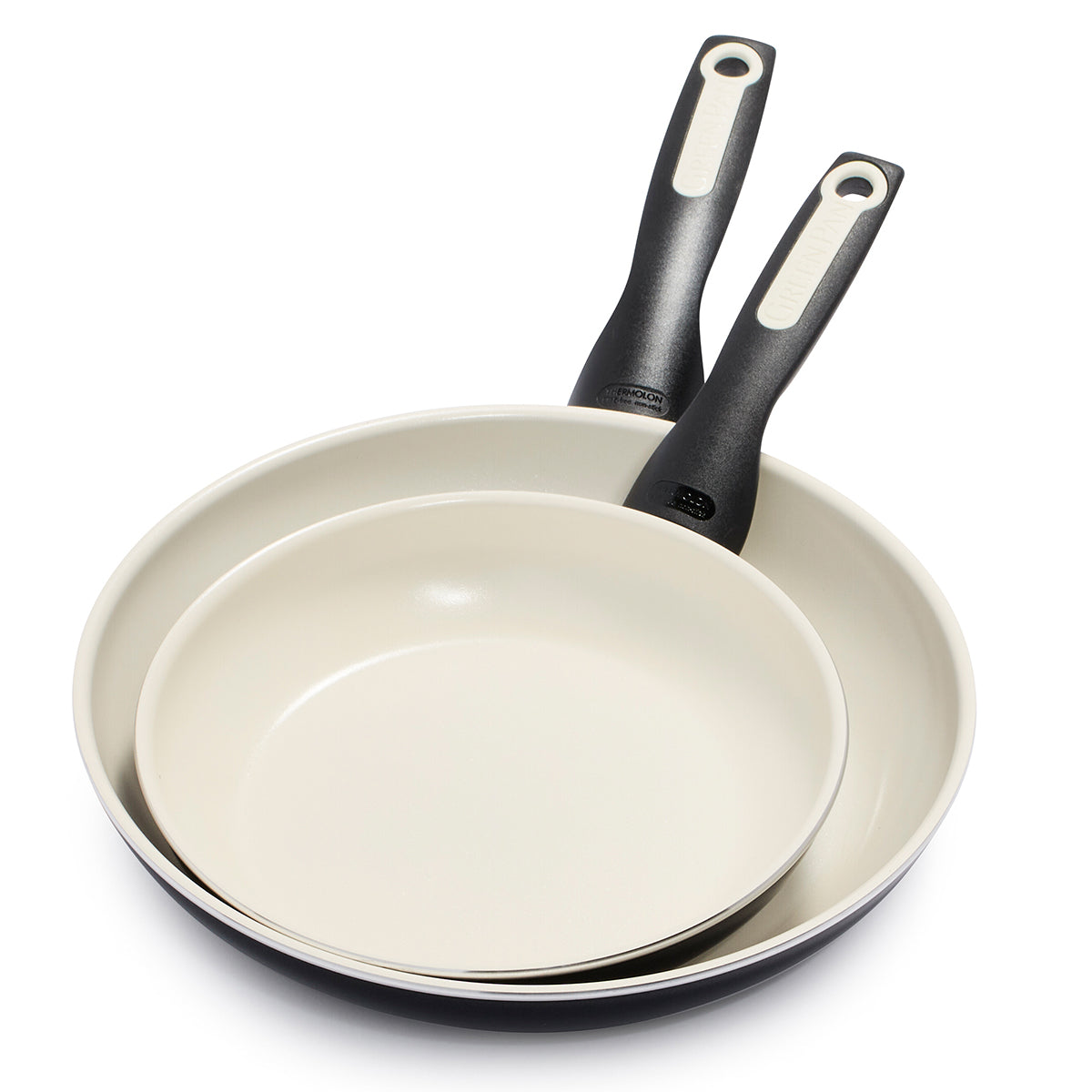 Rio Ceramic Nonstick 8 and 10 Frypan Set | Black