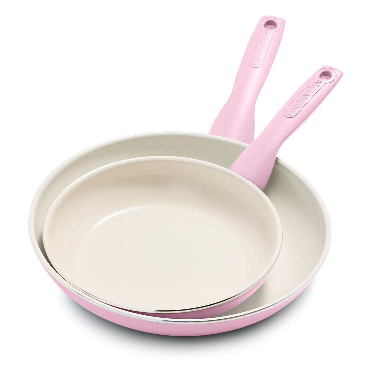 Rio Ceramic Nonstick 8 and 10 Frypan Set | Pink