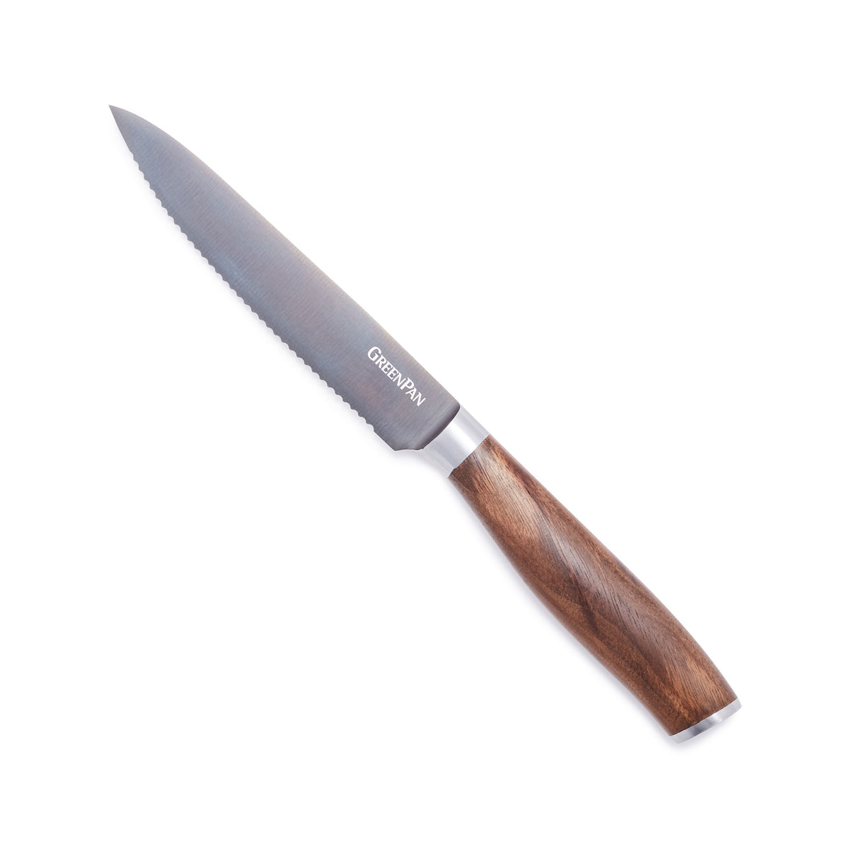 Premiere Titanium Cutlery 5 Serrated Utility Knife with Walnut Handle