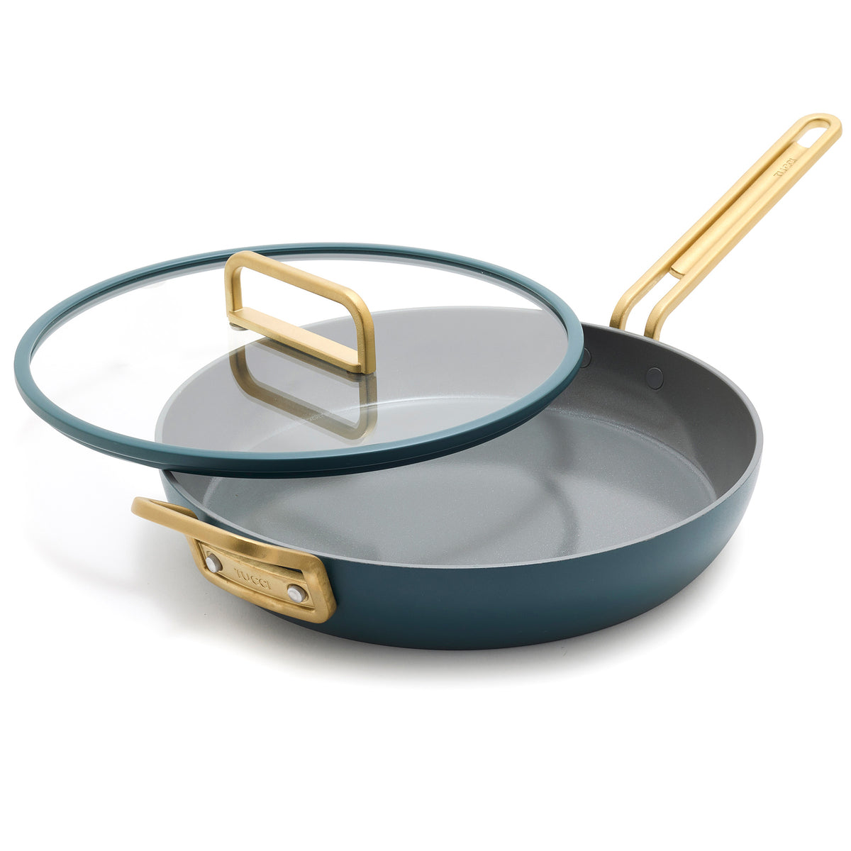 Stanley Tucci Ceramic Nonstick 12 Frypan with Lid | Venetian Teal