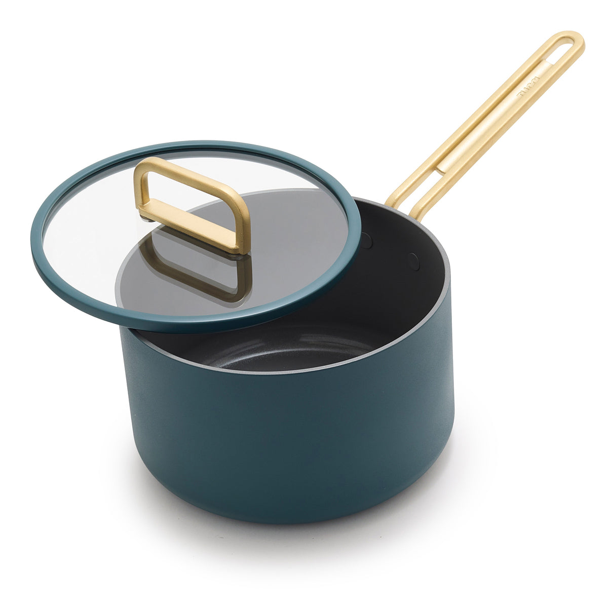 Stanley Tucci Ceramic Nonstick 4-Quart Saucepan with Lid | Venetian Teal