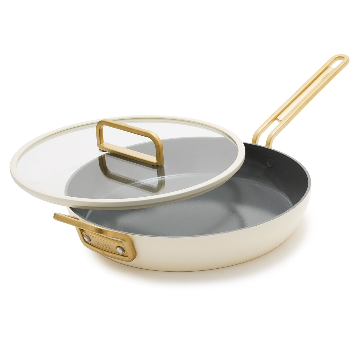 Stanley Tucci Ceramic Nonstick 12 Frypan with Lid | Carrara White