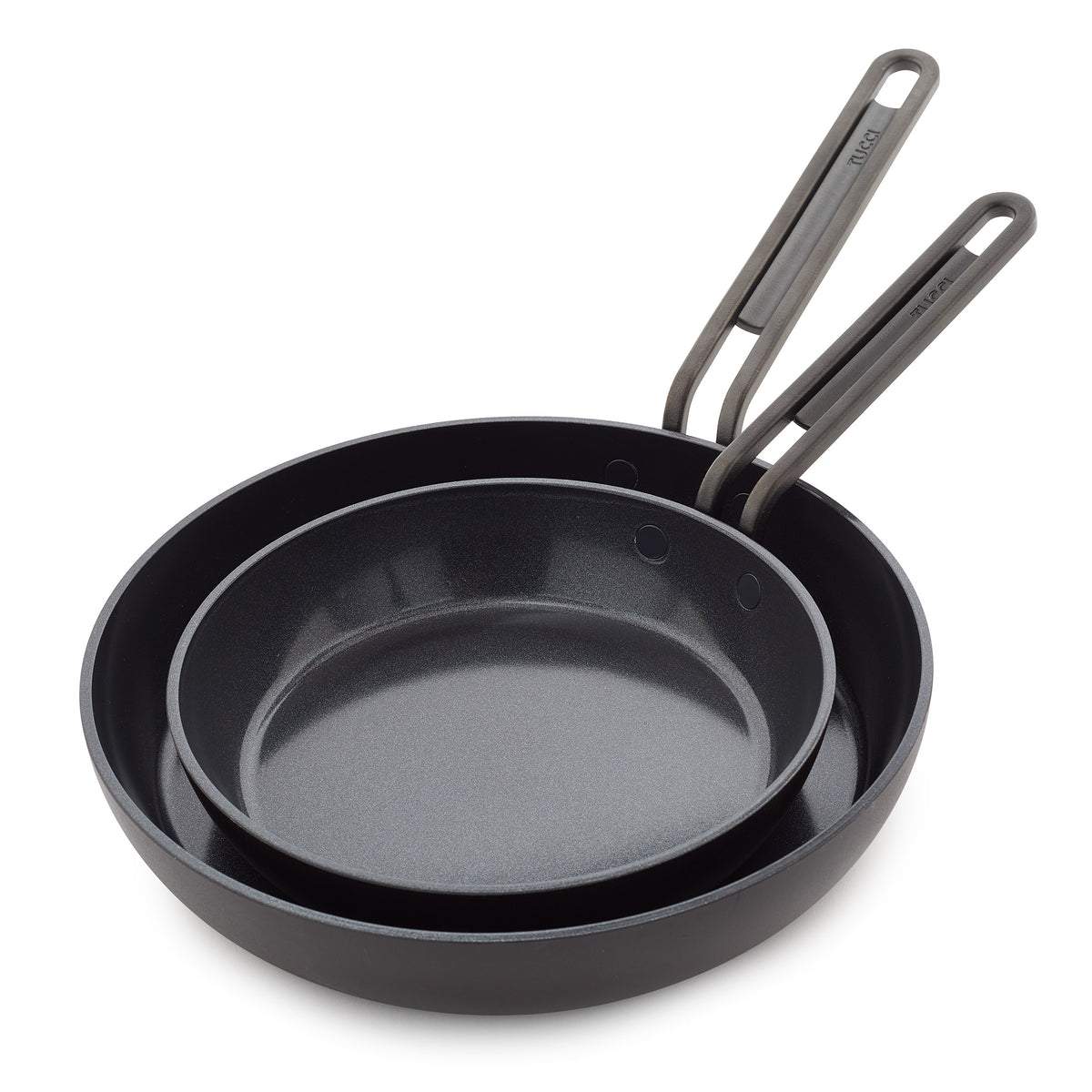 Stanley Tucci Ceramic Nonstick 8 and 10 Frypan Set | Milano Black