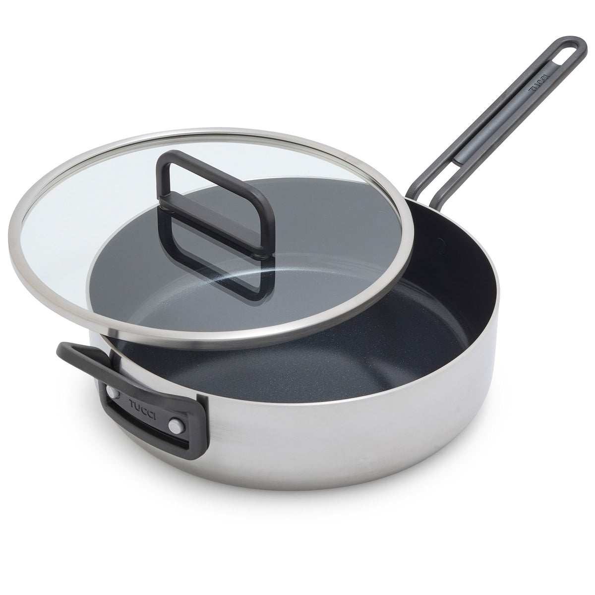 Stanley Tucci Stainless Steel Ceramic Nonstick 4-Quart Sauté Pan with Lid