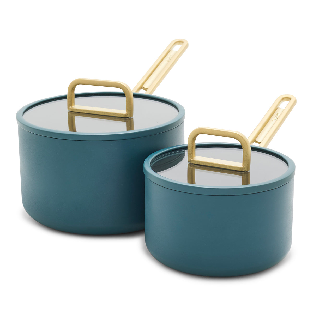 Stanley Tucci Ceramic Nonstick 4-Piece Saucepan Set | Venetian Teal