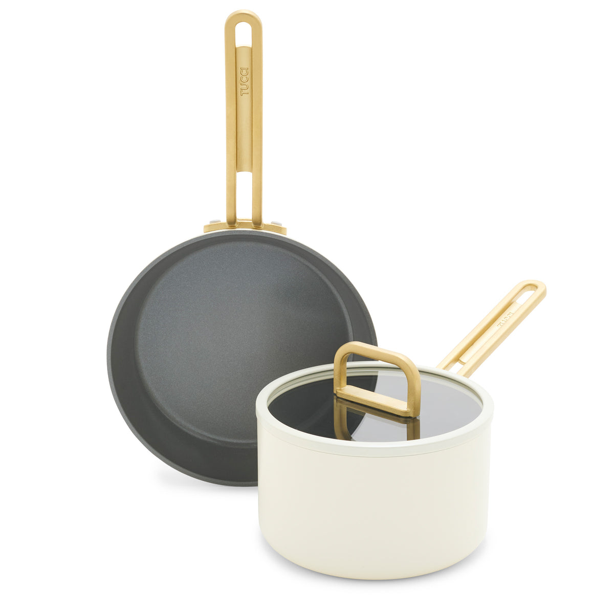 Stanley Tucci Ceramic Nonstick 3-Piece Mini Set | Carrara White