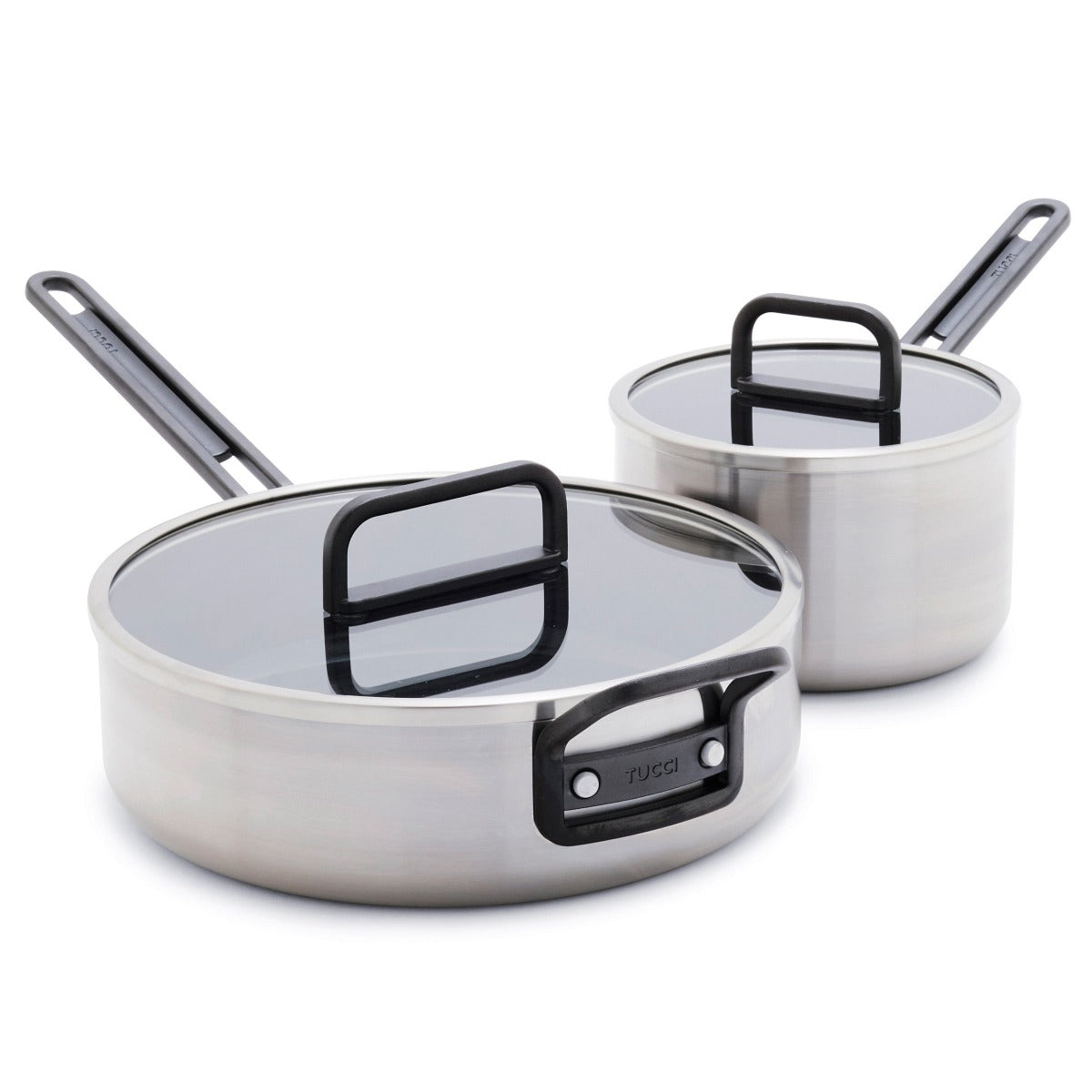 Stanley Tucci Stainless Steel Ceramic Nonstick 4-Piece Saucepan & Sauté Pan Set