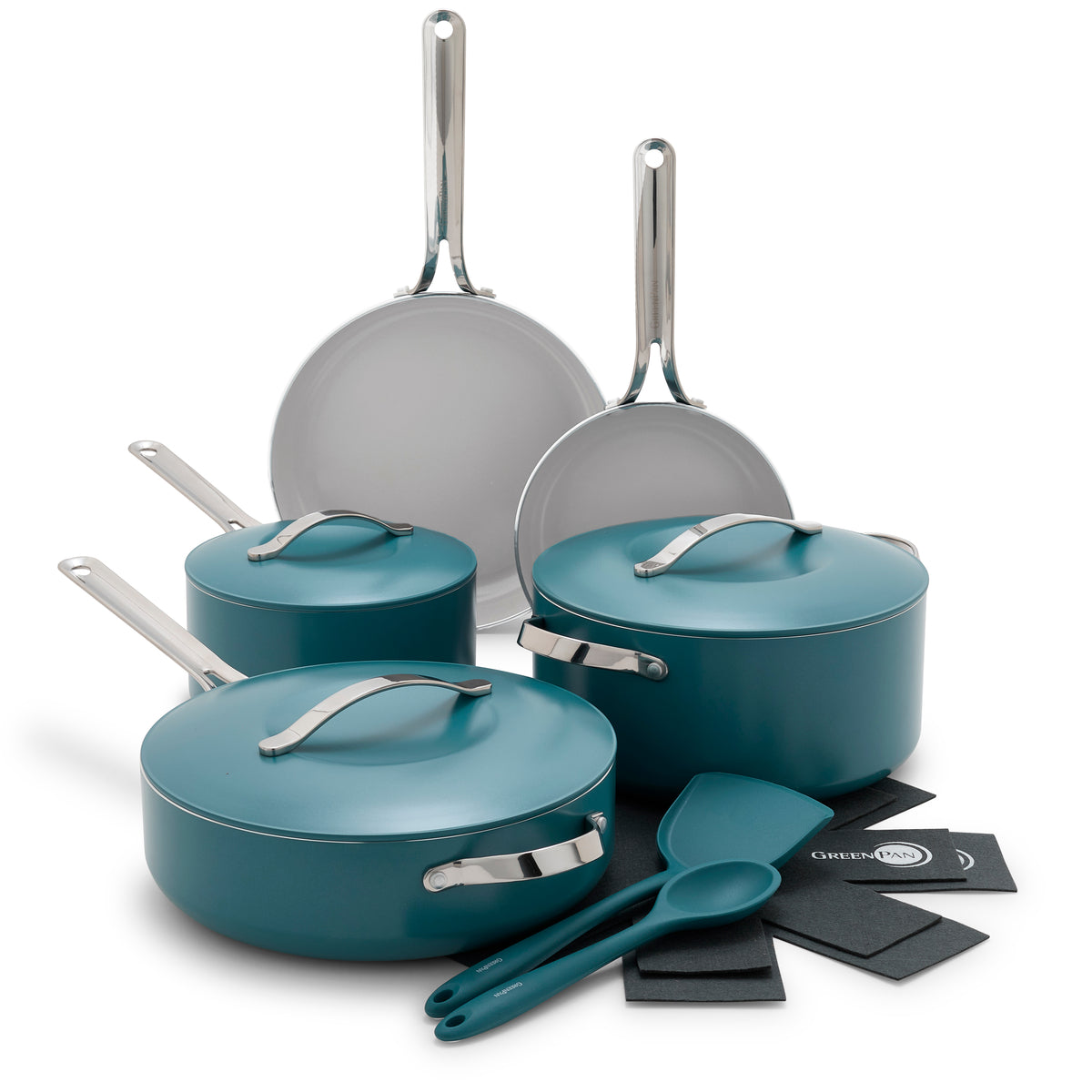 Nova Ceramic Nonstick 10-Piece Cookware Set | Deep Teal