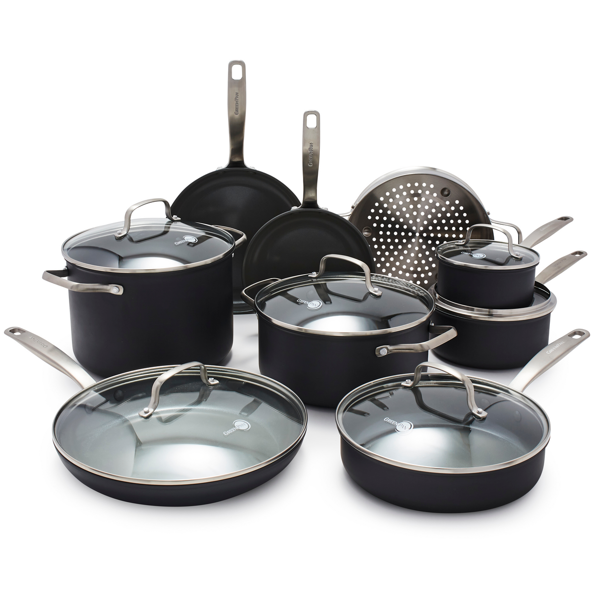 Chatham Black Ceramic Nonstick 15-Piece Cookware Set