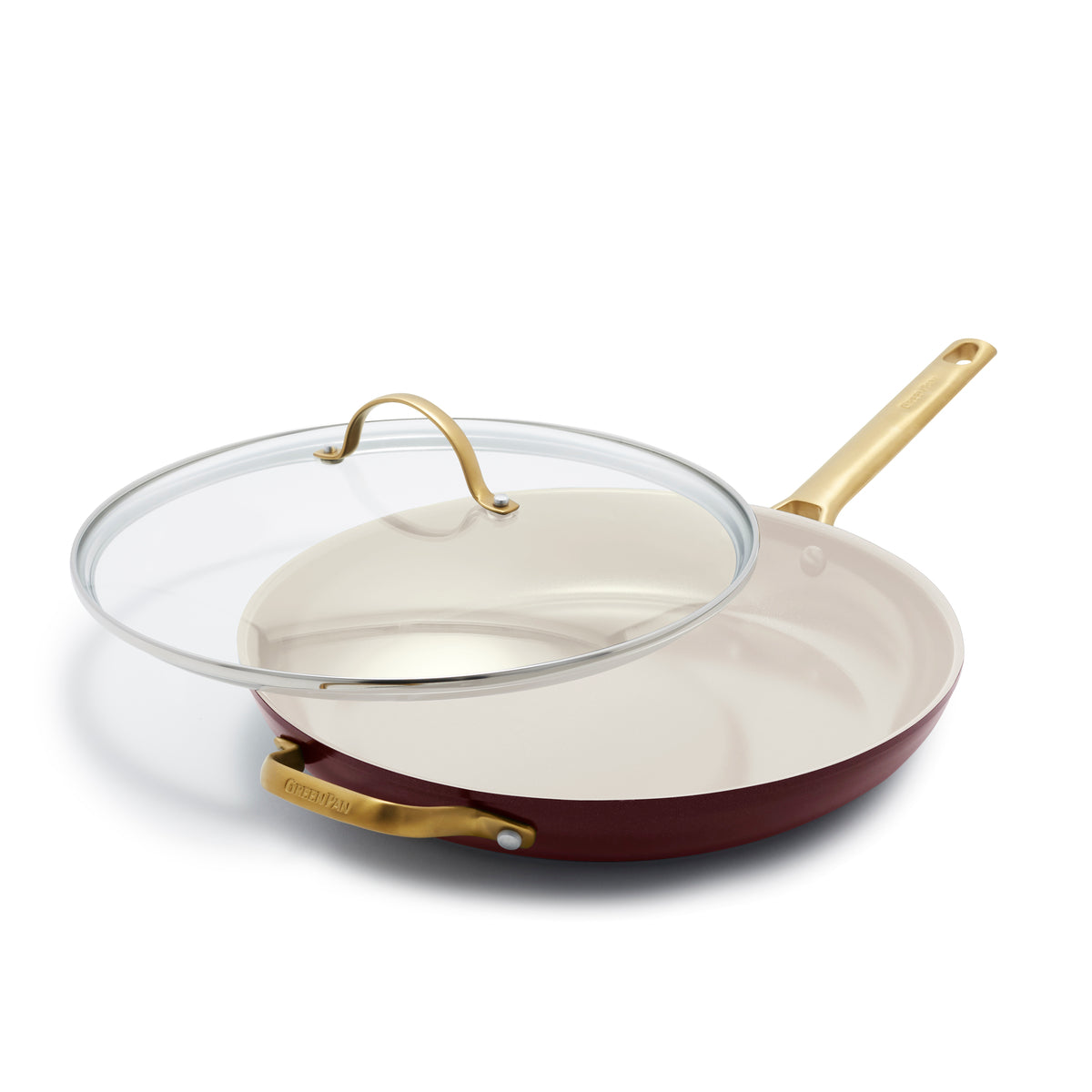 Reserve Ceramic Nonstick 12 Frypan with Helper Handle and Lid | Merlot