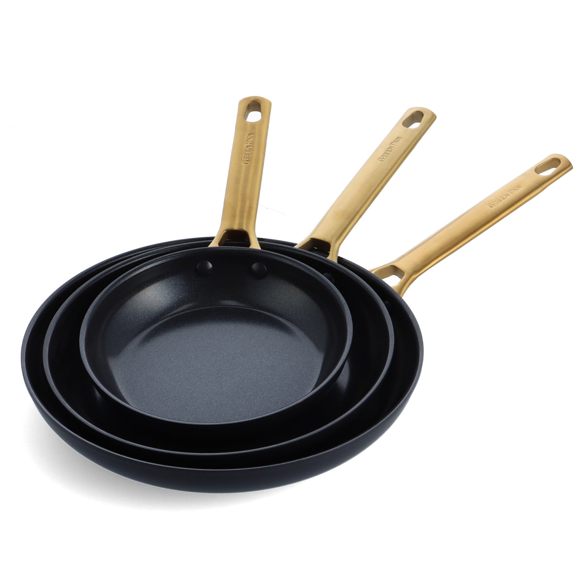 Reserve Ceramic Nonstick 8, 10 and 12 Frypan Set | Black