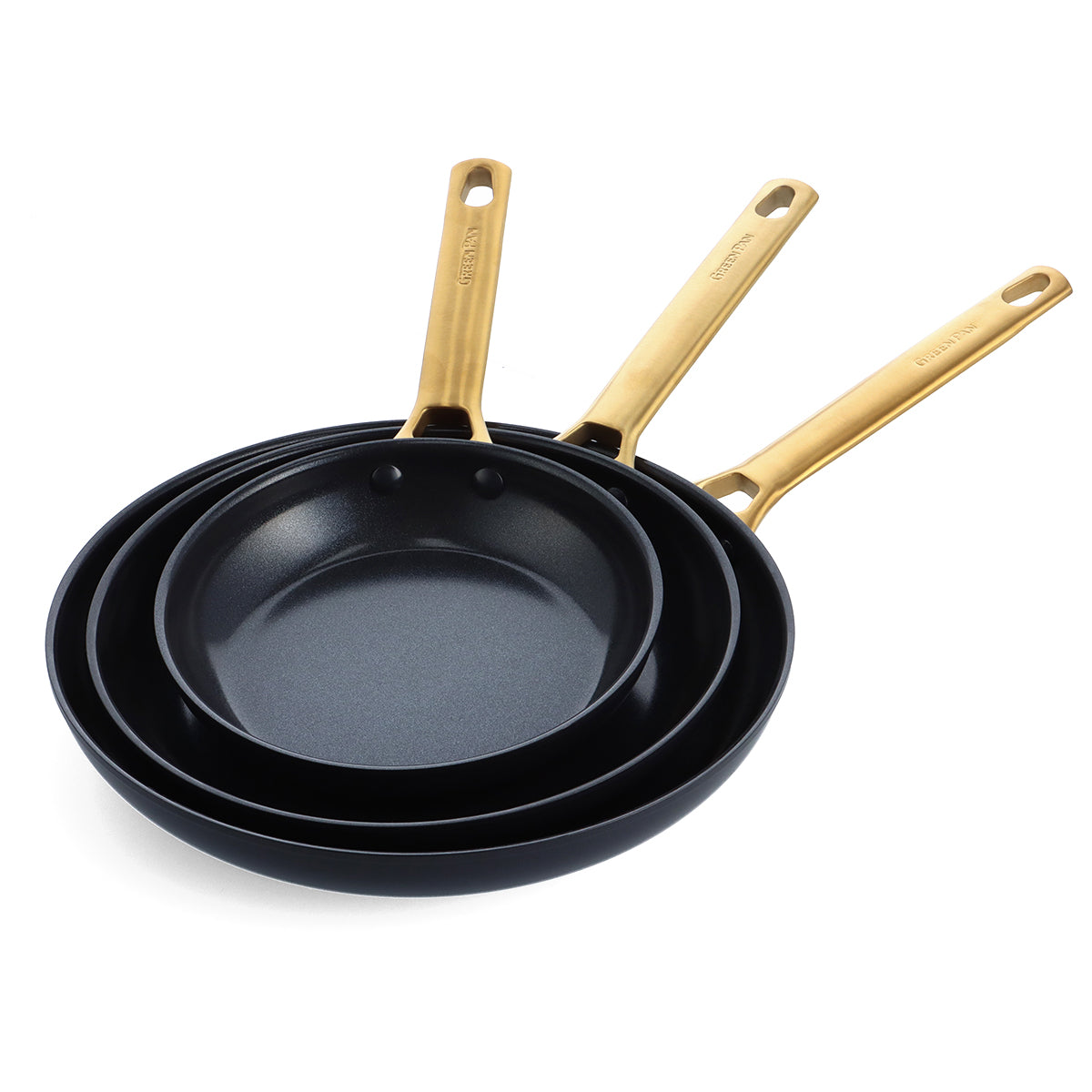 Reserve Ceramic Nonstick 8, 9.5 and 11 Frypan Set | Black
