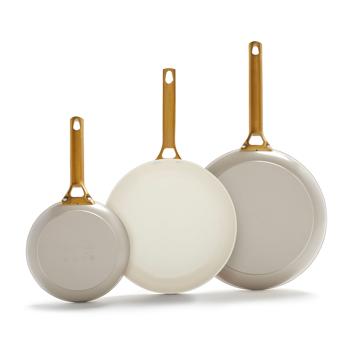 Reserve Ceramic Nonstick 8, 10 and 12 Frypan Set | Taupe