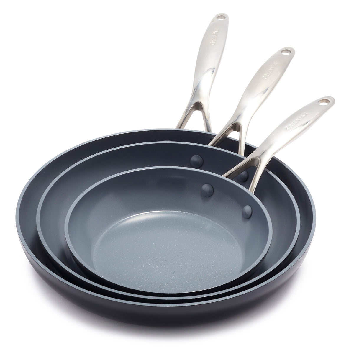Valencia Pro Ceramic Nonstick 8, 9.5, and 11 Frypan Set