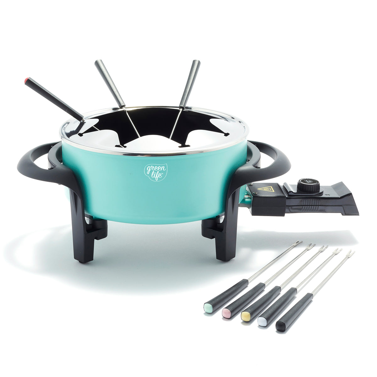 GreenLife Healthy Ceramic Nonstick Fondue Party Set | Turquoise