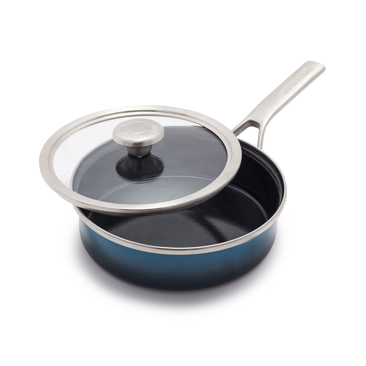 Merten & Storck Steel Core Enameled 2-Quart Sauté Pan with Lid | Aegean Teal