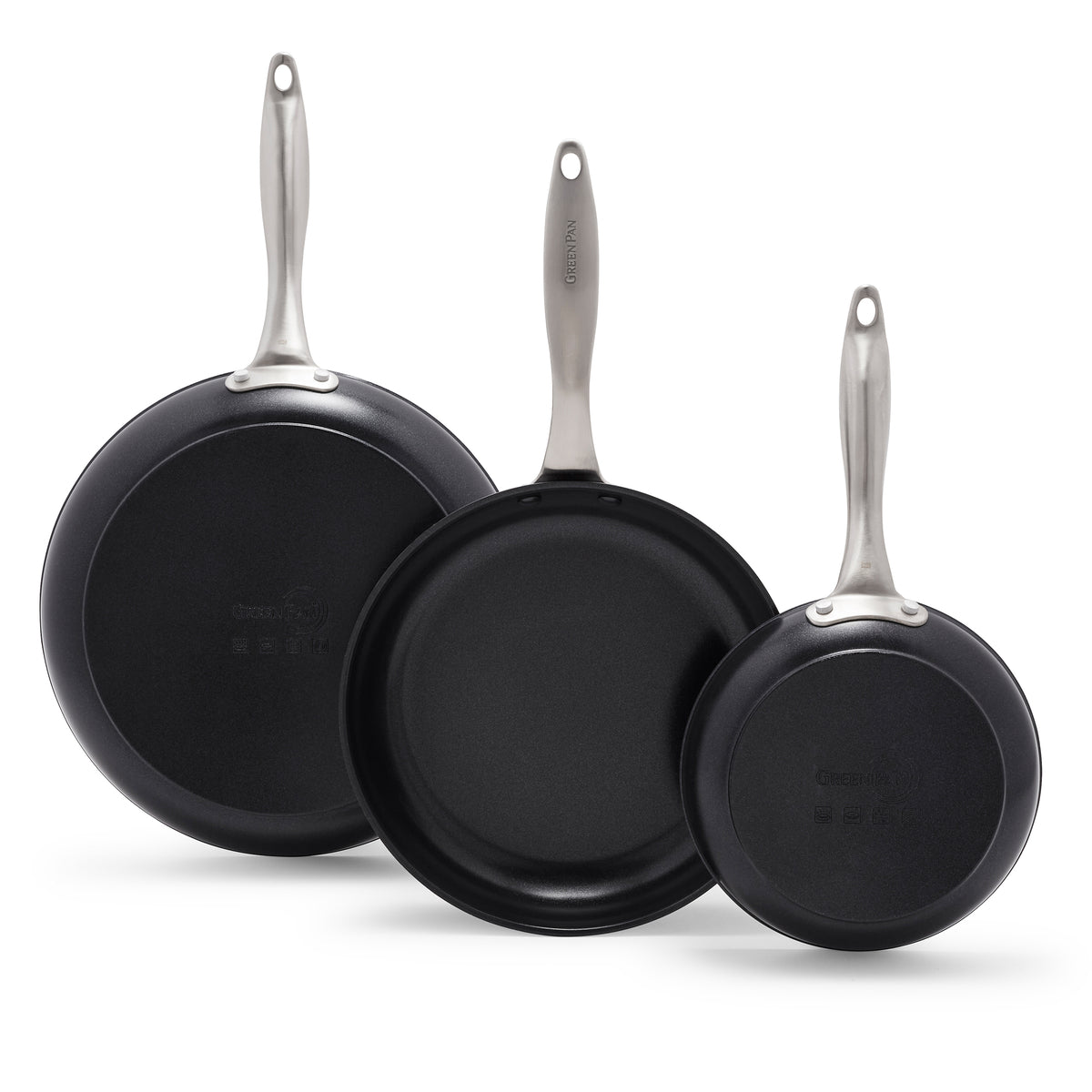 Black Pro Ceramic Nonstick 8, 10 and 12 Frypan Set