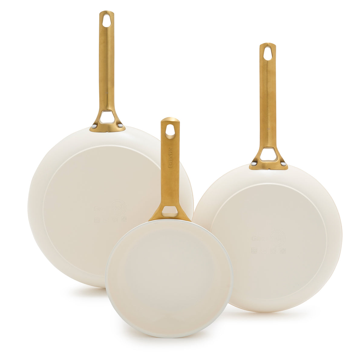Reserve Ceramic Nonstick 8, 10 and 12 Frypan Set | Cream