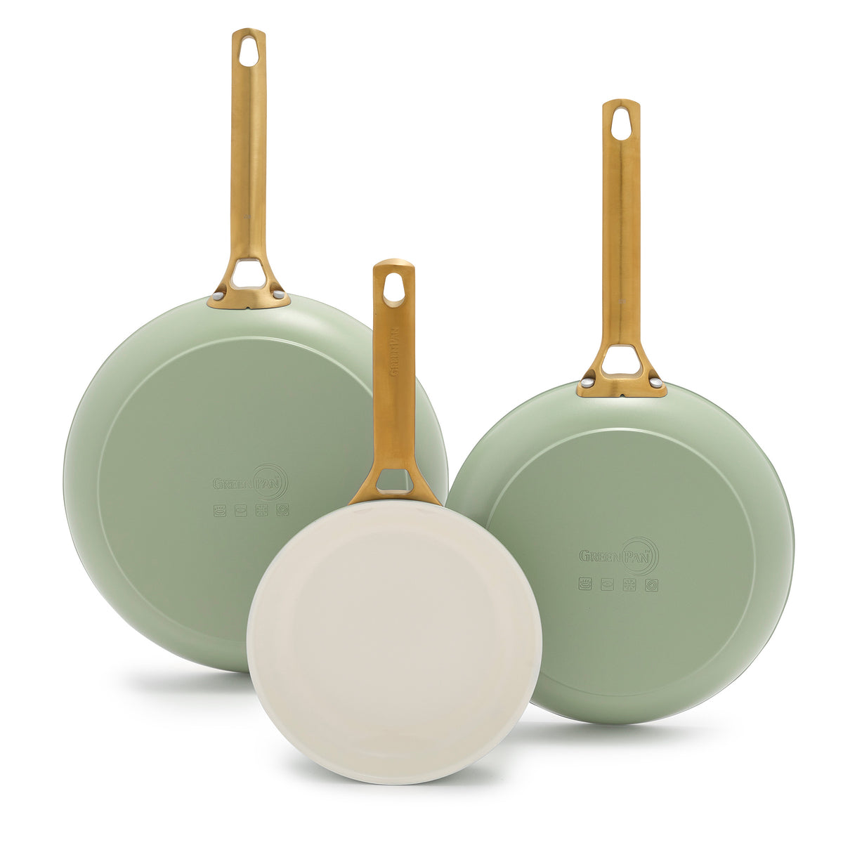 Reserve Ceramic Nonstick 8, 10 and 12 Frypan Set | Sage