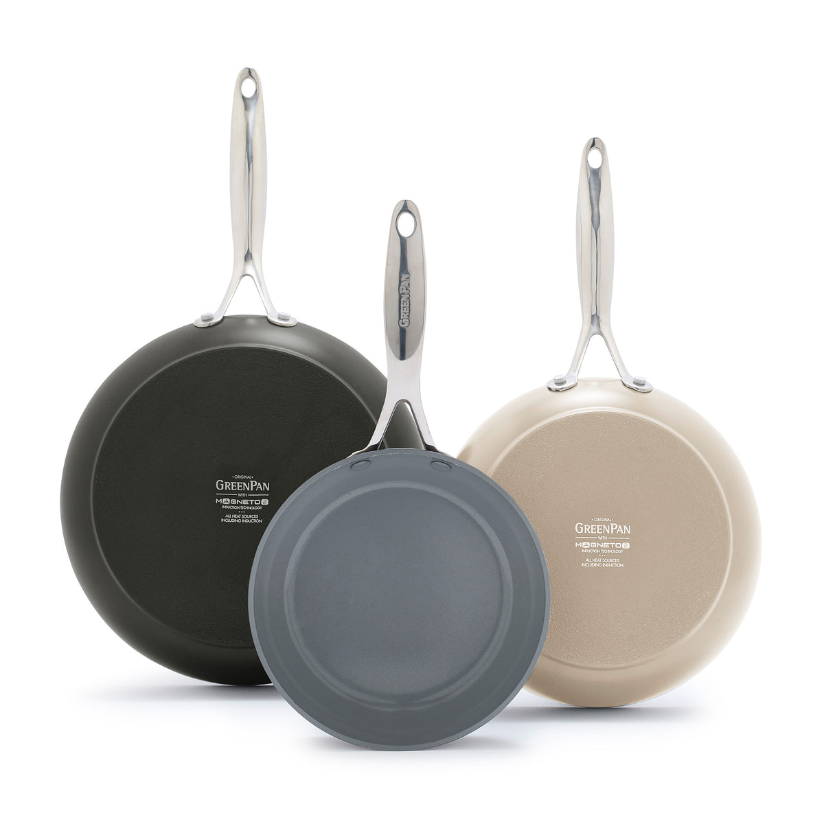 Valencia Pro Ceramic Nonstick 8, 10 and 12 Frypan Set | Multicolor