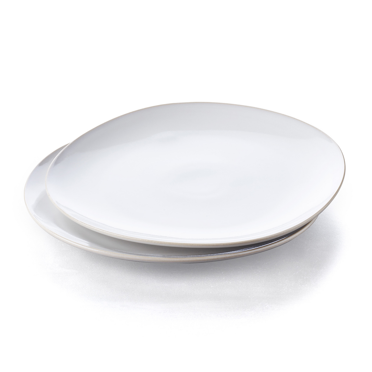 Keltum Glazed Stoneware 11 Dinner Plates, Set of 2 | White