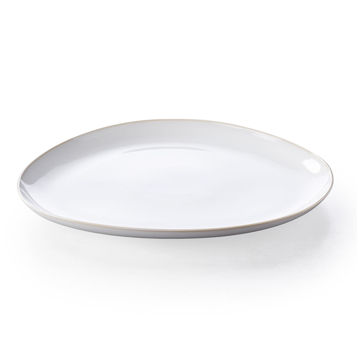 Keltum Glazed Stoneware 15 Serving Plate | White