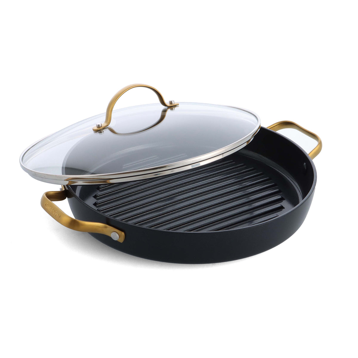 Reserve Ceramic Nonstick 11 Grill Pan with Lid | Black