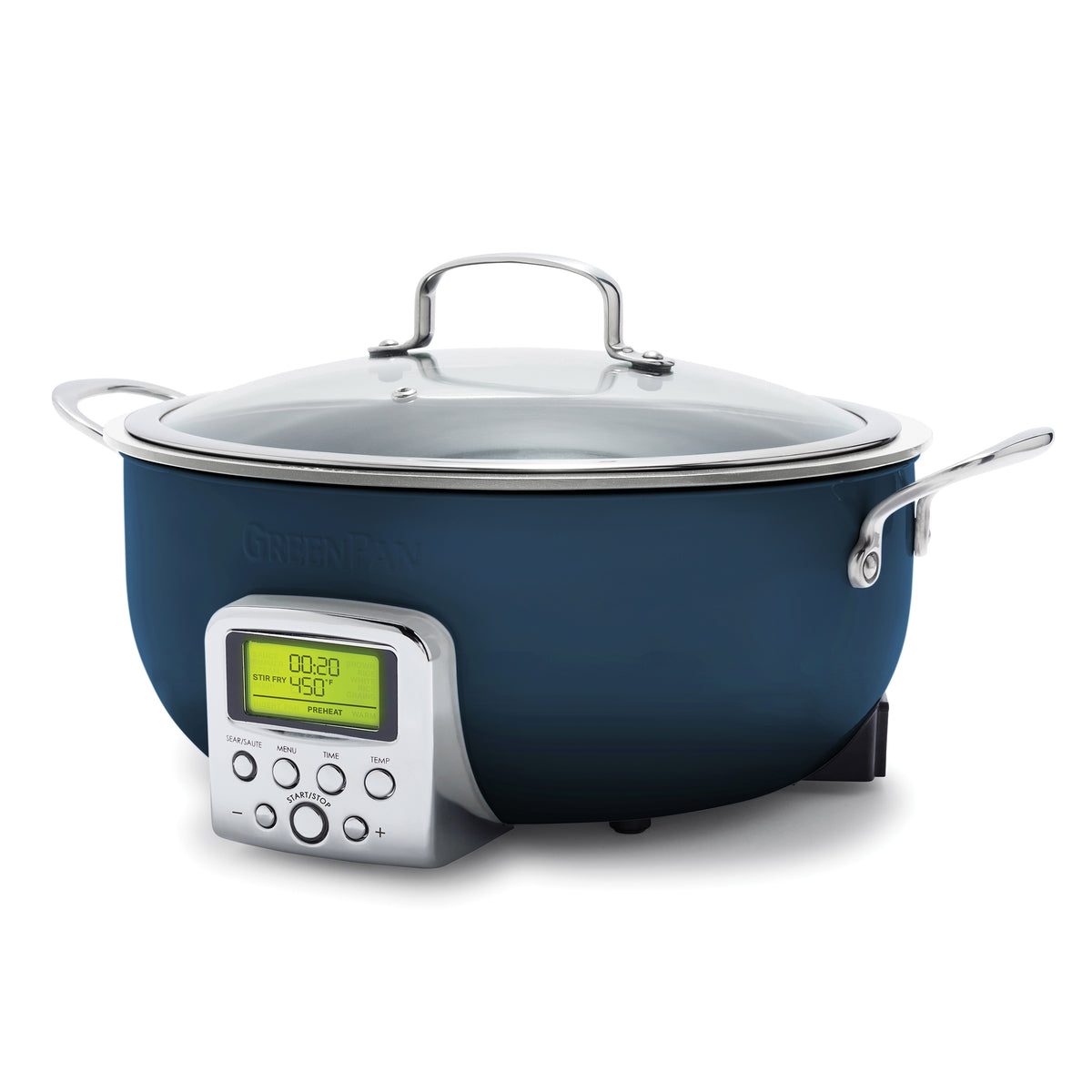 Elite 6-Quart Essential Smart Skillet | Oxford Blue