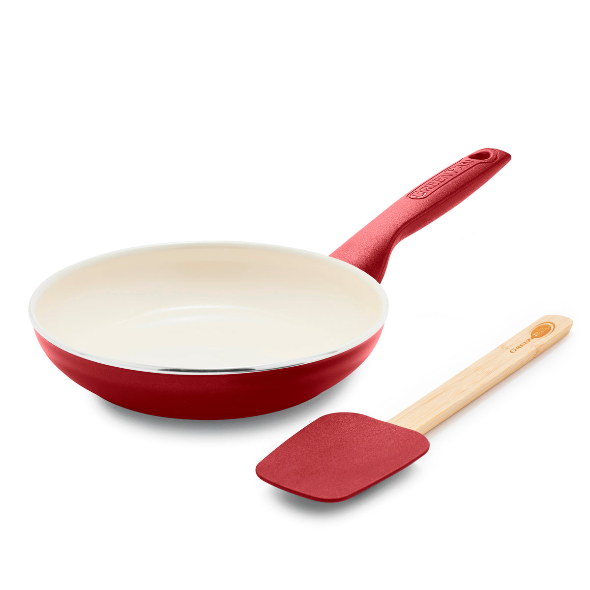 Rio Ceramic Nonstick 8 Frypan with Spatula | Red