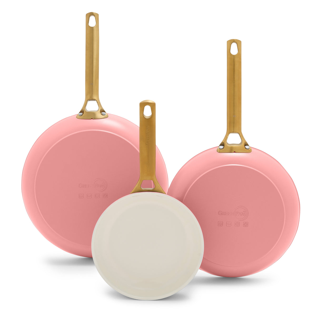 Reserve Ceramic Nonstick 8, 10 and 12 Frypan Set | Coral