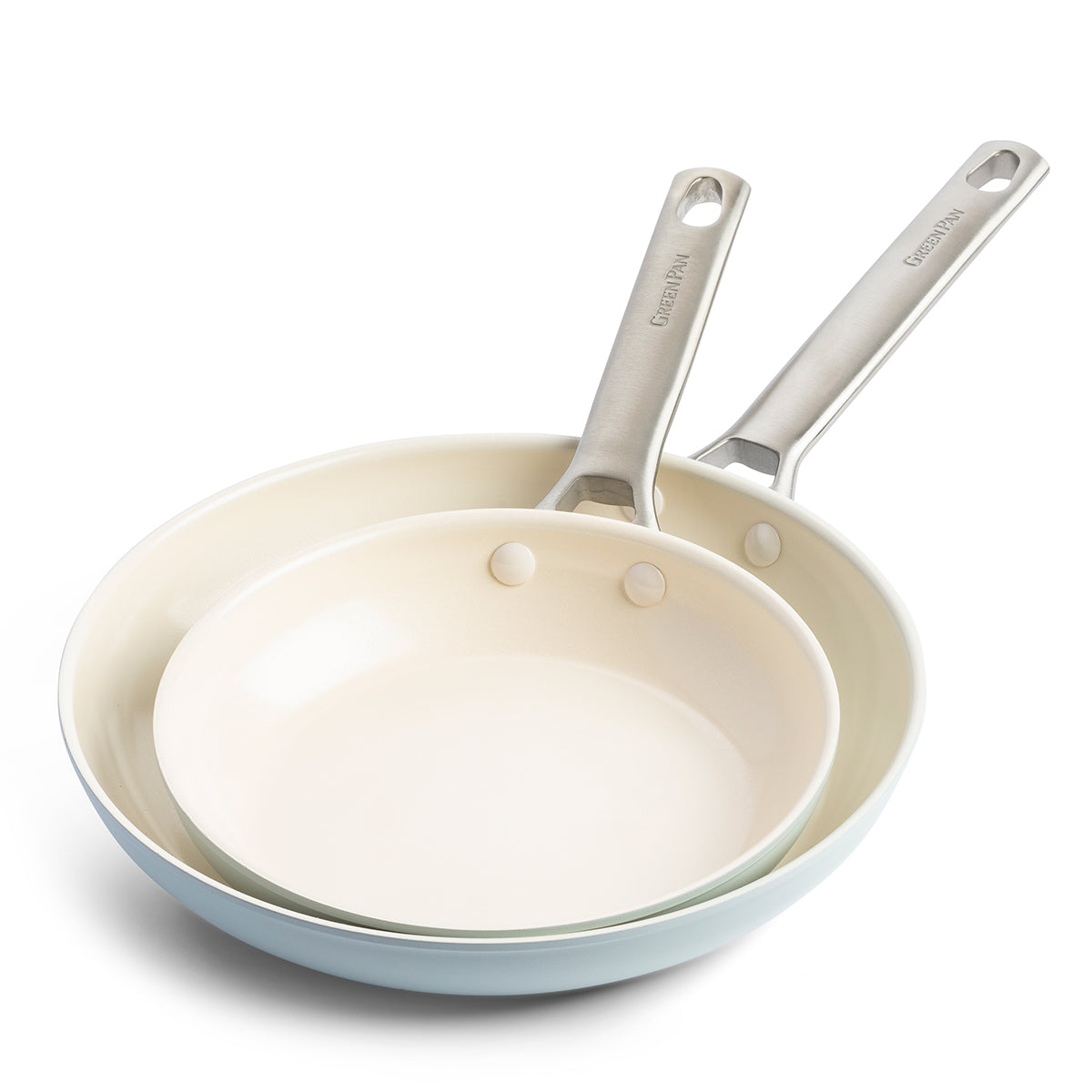 Padova Ceramic Nonstick 8 and 10 Frypan Set | Light Blue